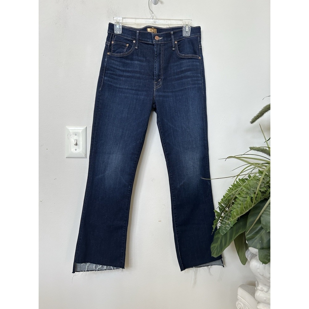 MOTHER Insider Crop Step Fray Jeans Not Rough Enough Blue Womens Size 29 - Picture 2 of 8